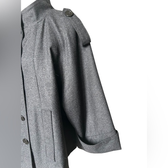 Sandro - Wool blend - Gray Button-Front Cape Coat - Medium - Picture 4 of 13